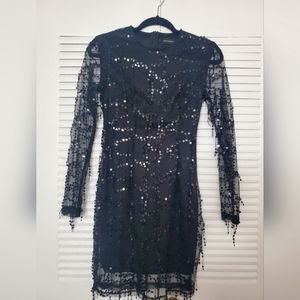 PLT - short, black sequin, party dress